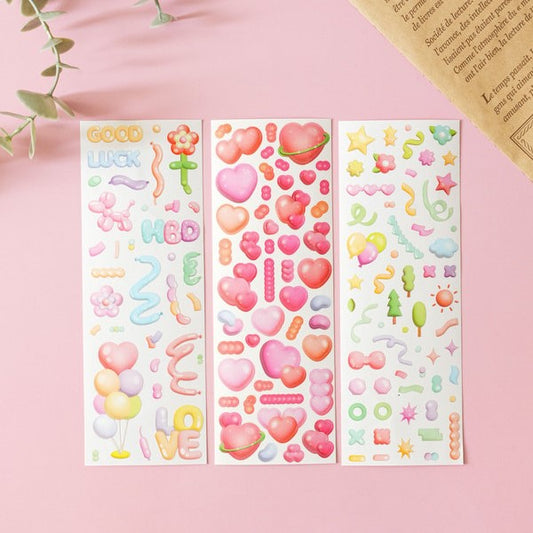 Daiso - 3D-наклейки для декора (6 листов)